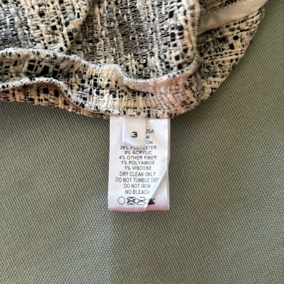 Lisa Marie Fernandez High Waist Short in White/Black Tweed sz. Med - NWT